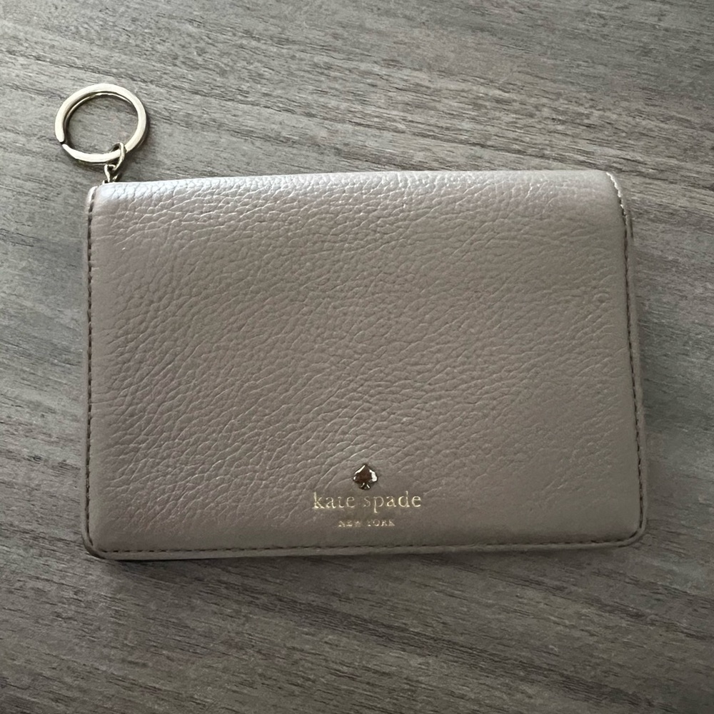 Kate Spade Taupe Leather Card Holder